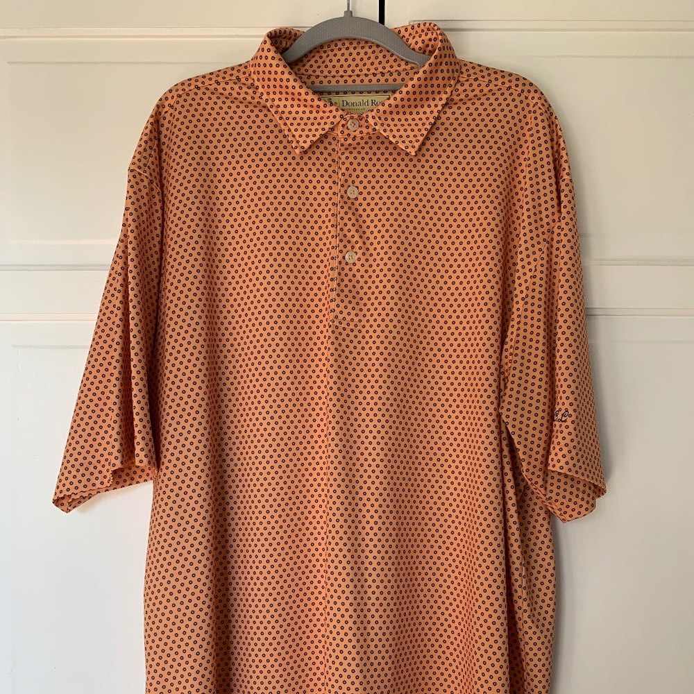 Donald‎ Ross Performance Golf Polo- Orange print Men's XL